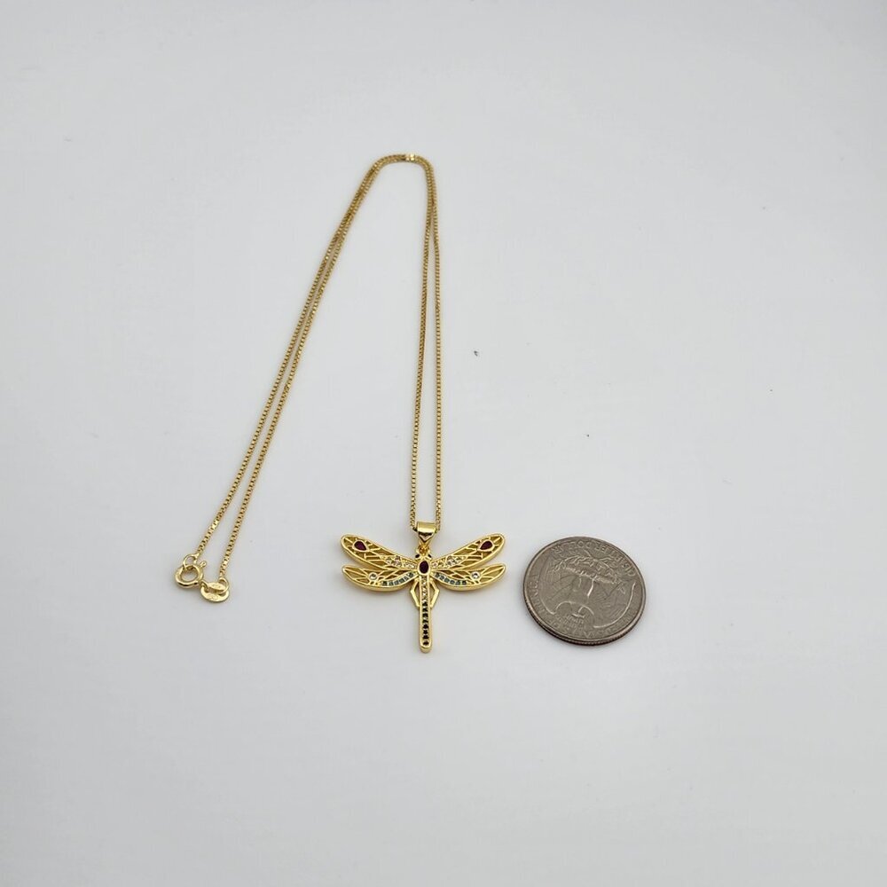 Last One Brand New Multi Colored DragonFly Necklace - Picture 7 of 12